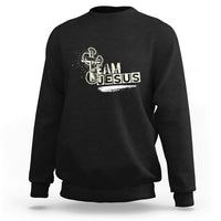 Black Christian sweatshirt with 'Team Jesus' graphic on chest