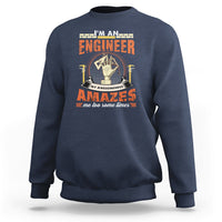 Navy crewneck sweatshirt with Engineer graphic and text design