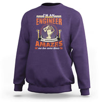 Purple crewneck sweatshirt with Engineer graphic and text design