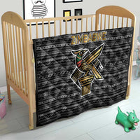 Zimbabwean Bird Statue Quilt Tribal Pattern with National Flag Patch and Heritage Symbol