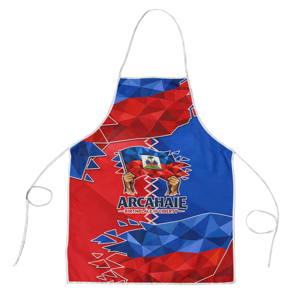 Haiti Flag Day Arcahaie 1803 Apron Geometric Low Poly Flag Art - Birthplace Of Liberty Graphic