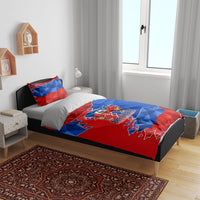 Haiti Flag Day Arcahaie 1803 Bedding Set Geometric Low Poly Flag Art - Birthplace Of Liberty Graphic