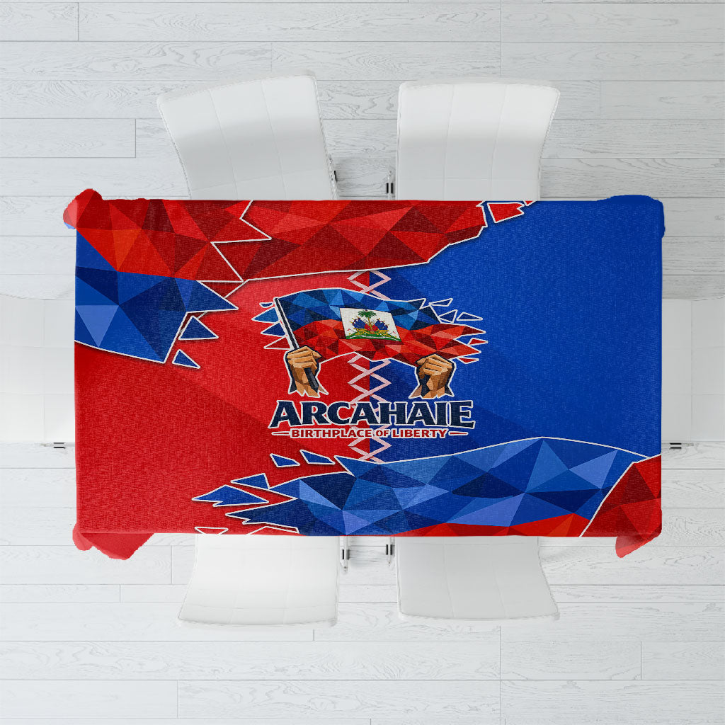Haiti Flag Day Arcahaie 1803 Tablecloth Geometric Low Poly Flag Art - Birthplace Of Liberty Graphic