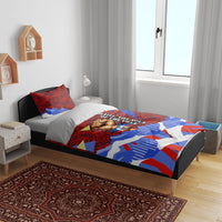 Haiti Flag Day Soul Of The Free L Union Fait La Force Bedding Set Peace Dove And Power Fist Art With Hibiscus And Broken Chains