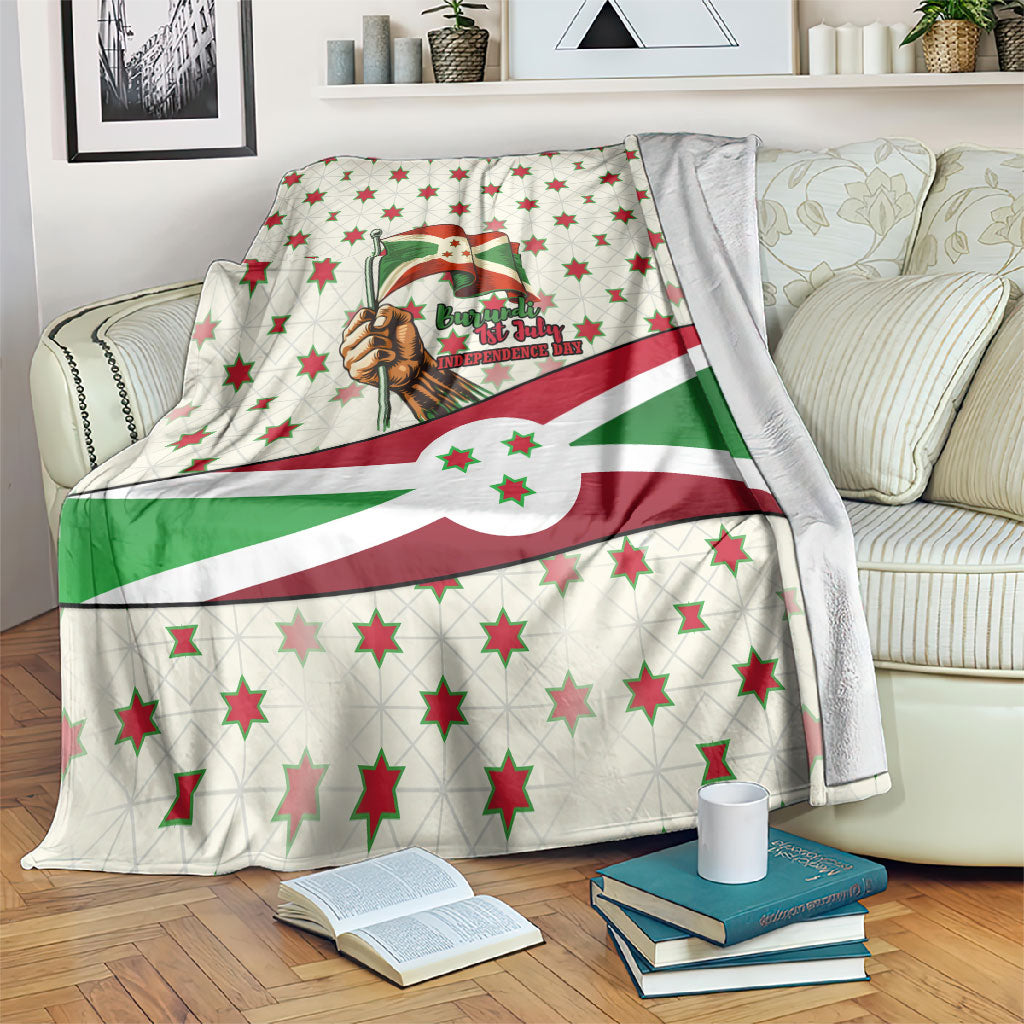 Burundi 1st July Independence Day Blanket Patriotic Flag Portrait Art - Geometric Star Pattern
