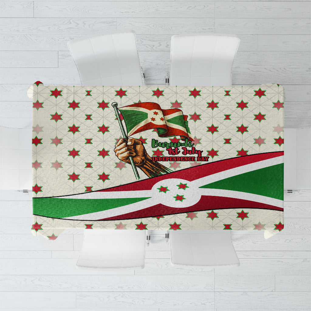 Burundi 1st July Independence Day Tablecloth Patriotic Flag Portrait Art - Geometric Star Pattern