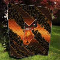 Jordan Desert Sunset Quilt with Camel and Traditional Geometric Pattern