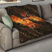Jordan Desert Sunset Quilt with Camel and Traditional Geometric Pattern