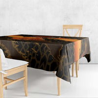 Jordan Desert Sunset Tablecloth with Camel and Traditional Geometric Pattern