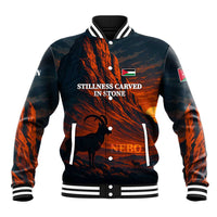 Jordan Nebo Mountain Baseball Jacket with Ibex and Desert Rock Landscape