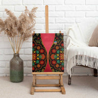 Azerbaijan Folk Floral Canvas Wall Art with Traditional Carpet-Inspired Pattern