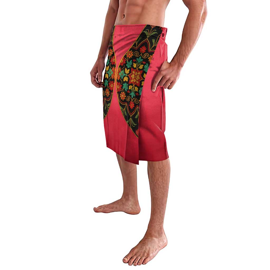 Azerbaijan Folk Floral Lavalava with Traditional Carpet-Inspired Pattern