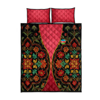 Azerbaijan Folk Floral Quilt Bed Set with Traditional Carpet-Inspired Pattern