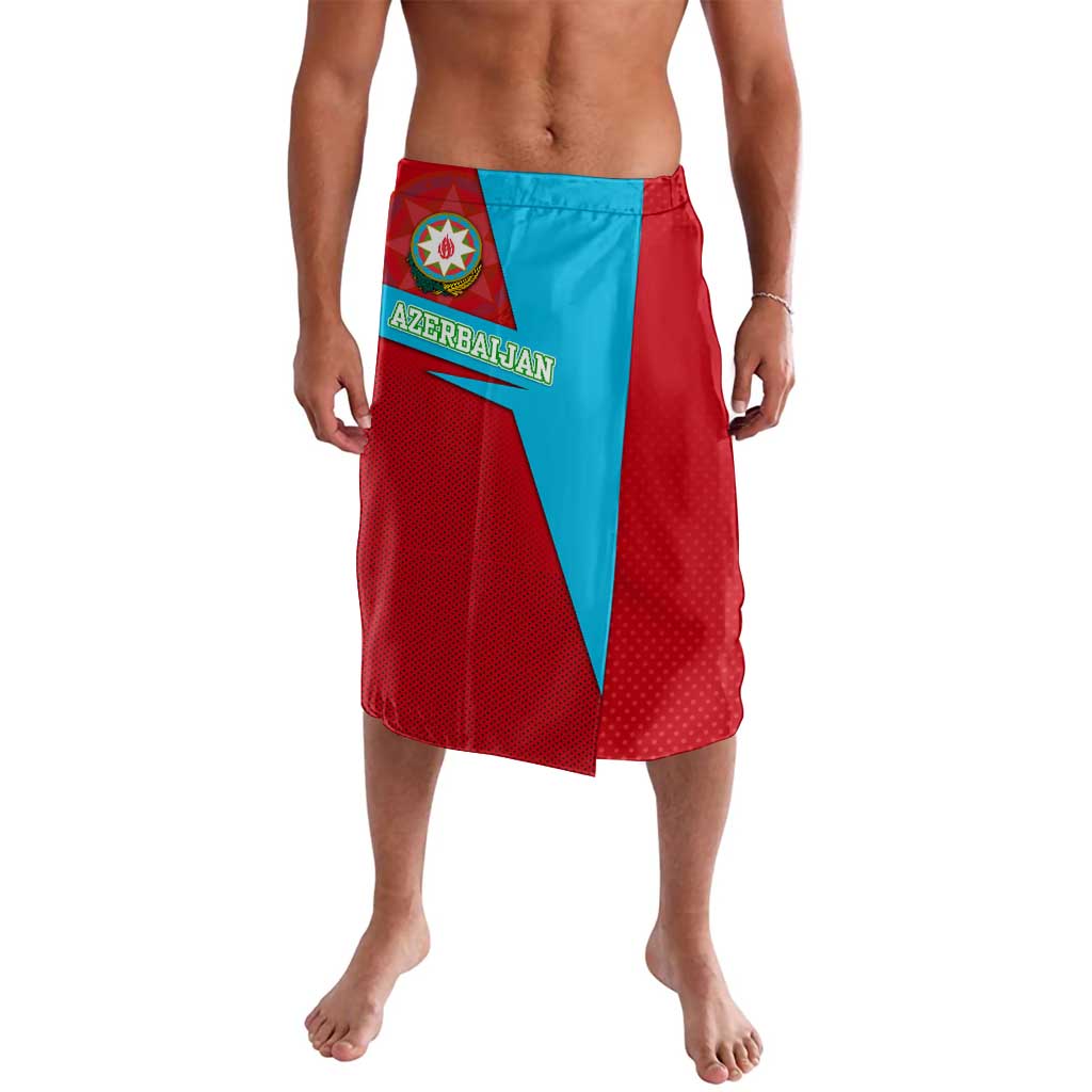 Azerbaijan National Emblem Lavalava with Modern Flag Color Block Design - Wonder Print Shop