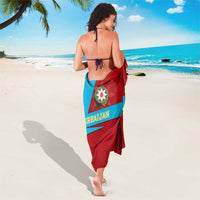 Azerbaijan National Emblem Sarong with Modern Flag Color Block Design - Wonder Print Shop