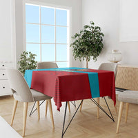 Azerbaijan National Emblem Tablecloth with Modern Flag Color Block Design - Wonder Print Shop
