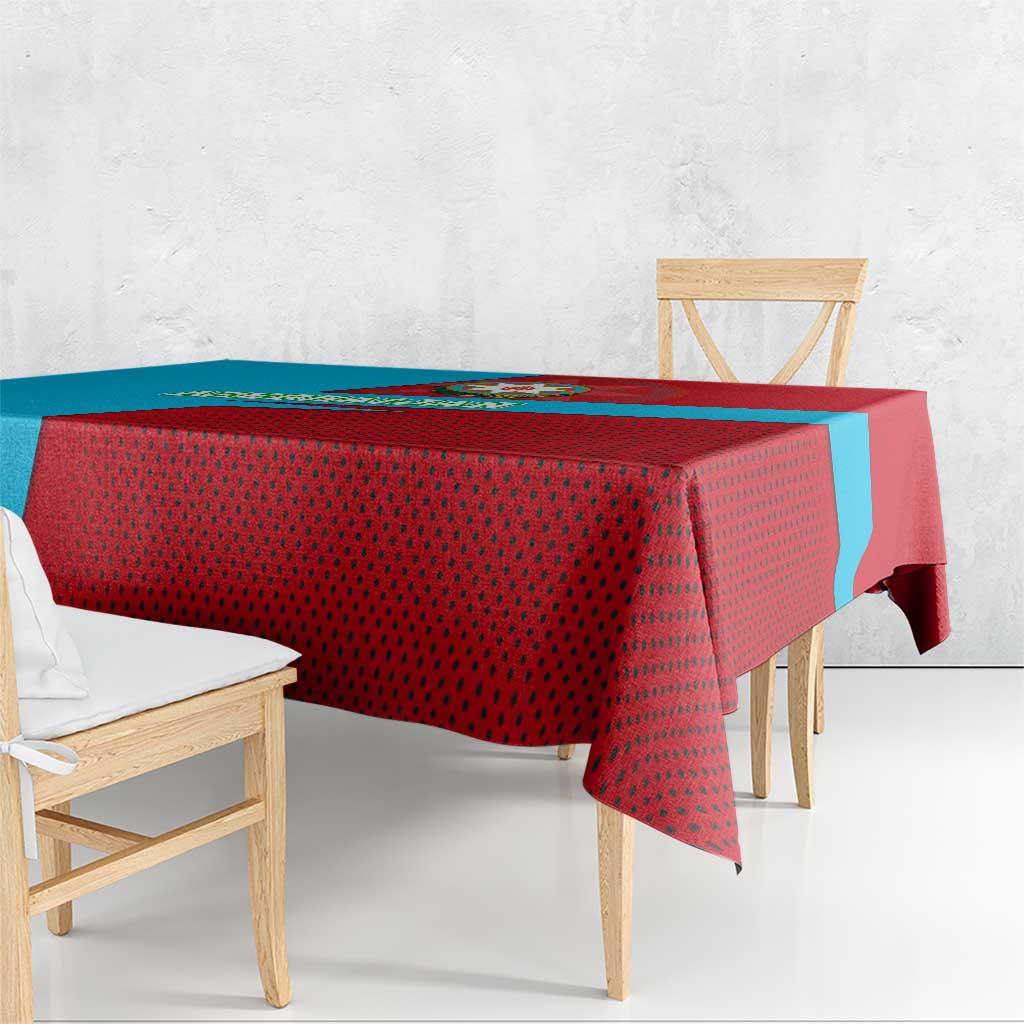 Azerbaijan National Emblem Tablecloth with Modern Flag Color Block Design - Wonder Print Shop