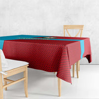 Azerbaijan National Emblem Tablecloth with Modern Flag Color Block Design - Wonder Print Shop