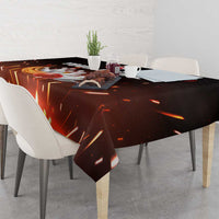 Personalized Bowling Ball and Pins Tablecloth Fiery Motion Trail and Spark Effect Design - Wonder Print Shop