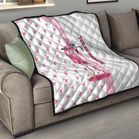 Personalized Pink Flamingo Playing Golf Quilt Sunglasses and White Pattern Background Design - Wonder Print Shop