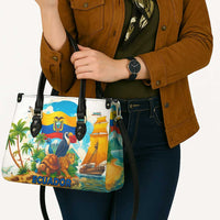 Ecuador Leather Bag with Wildlife and Flag Landscape Design - Wonder Print Shop