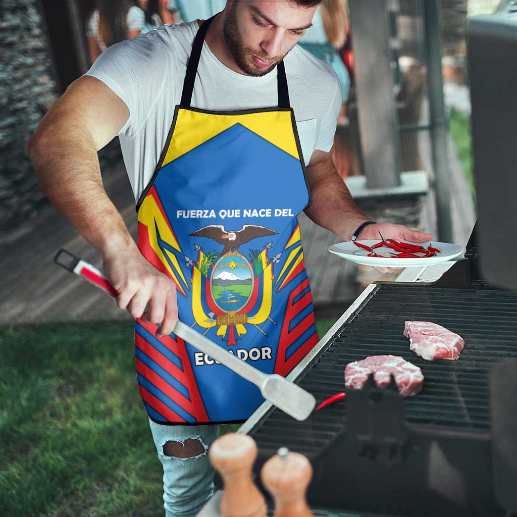 Ecuador Apron with Coat of Arms and Bold Stripe Design - Wonder Print Shop