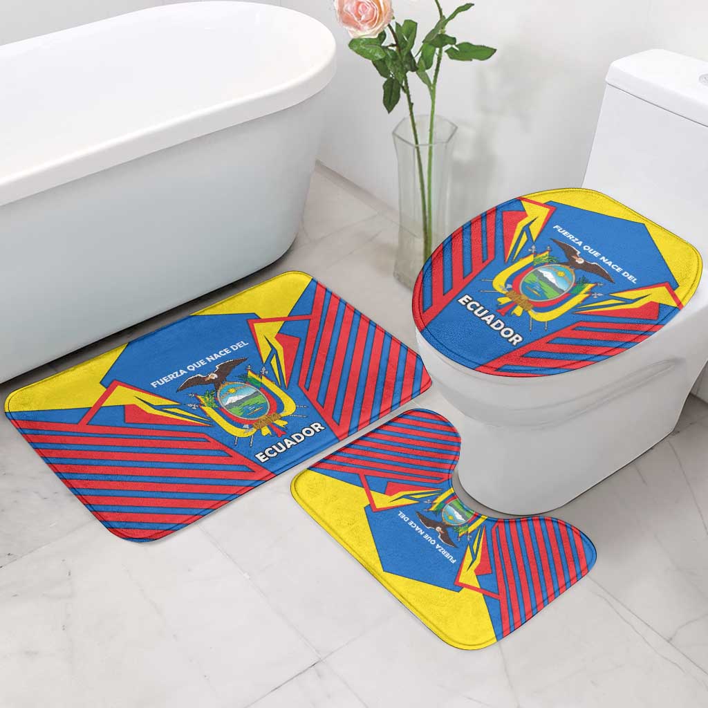 Ecuador Bathroom Set with Coat of Arms and Bold Stripe Design - Wonder Print Shop