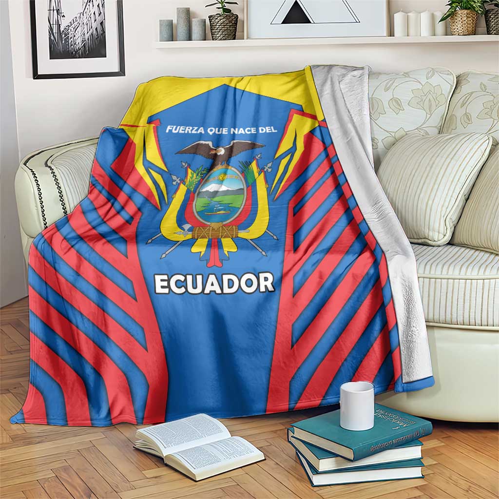 Ecuador Blanket with Coat of Arms and Bold Stripe Design - Wonder Print Shop