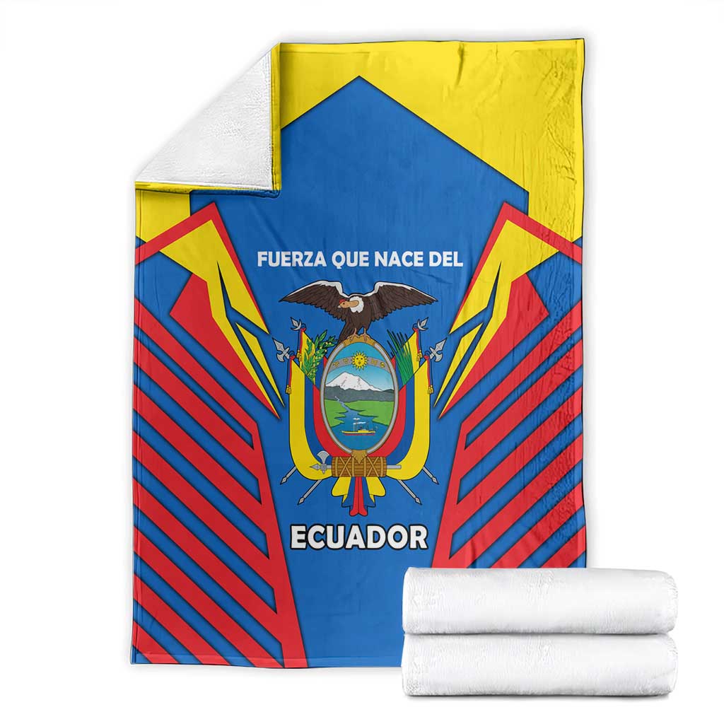 Ecuador Blanket with Coat of Arms and Bold Stripe Design - Wonder Print Shop