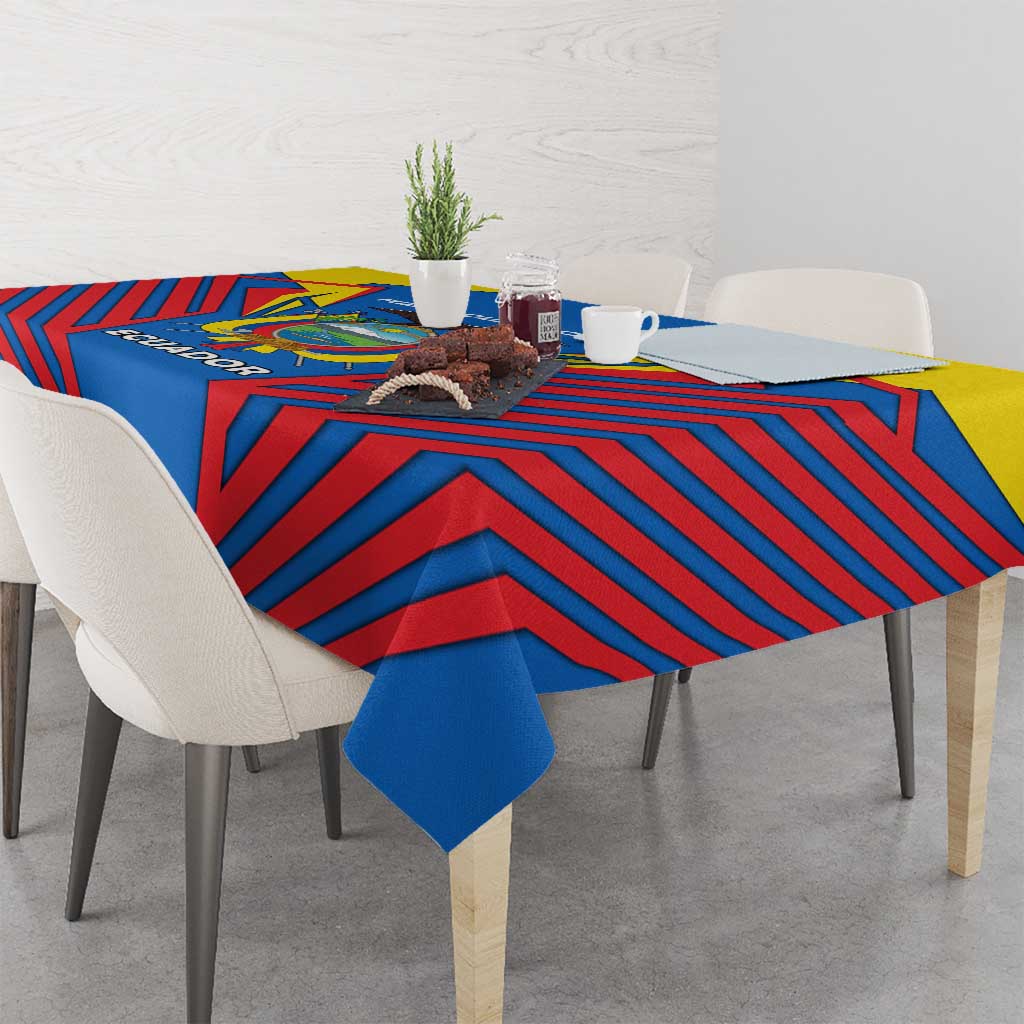 Ecuador Tablecloth with Coat of Arms and Bold Stripe Design - Wonder Print Shop