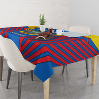 Ecuador Tablecloth with Coat of Arms and Bold Stripe Design - Wonder Print Shop