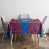 Ecuador Tablecloth with Coat of Arms and Bold Stripe Design - Wonder Print Shop