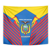Ecuador Tapestry with Coat of Arms and Bold Stripe Design - Wonder Print Shop
