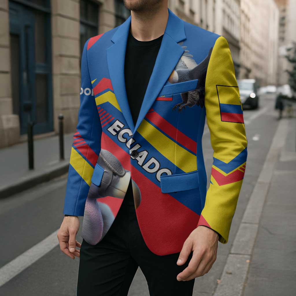 Ecuador Blazer with Andean Condor and Chevron Stripe Design - Wonder Print Shop