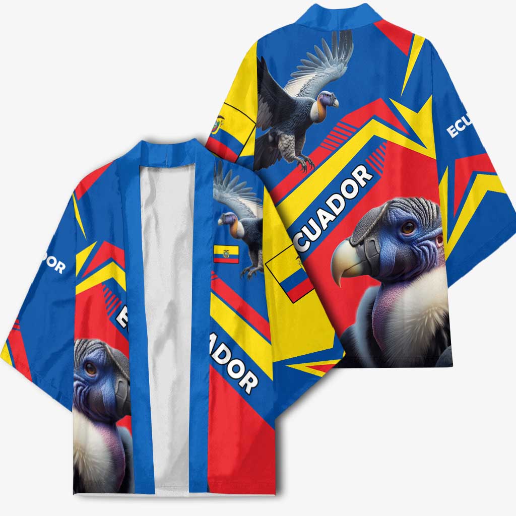 Ecuador Kimono with Andean Condor and Chevron Stripe Design - Wonder Print Shop