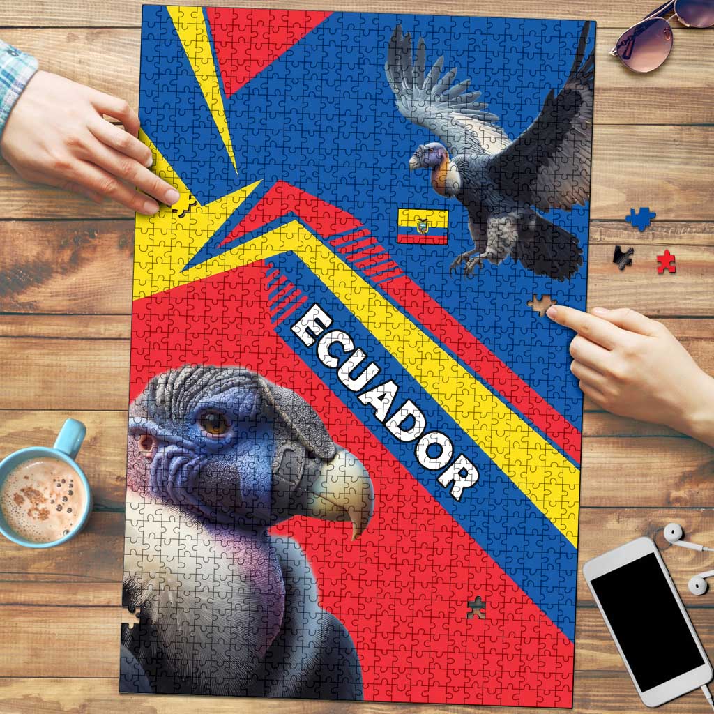 Ecuador Puzzle with Andean Condor and Chevron Stripe Design - Wonder Print Shop