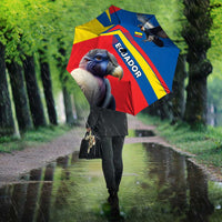 Ecuador Umbrella with Andean Condor and Chevron Stripe Design - Wonder Print Shop