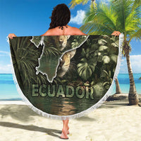 Ecuador Beach Blanket with Jaguar Rainforest Map Design - Wonder Print Shop