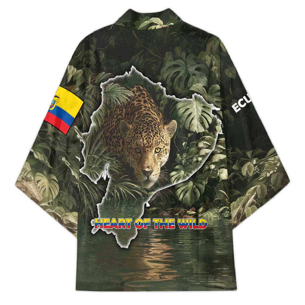 Ecuador Kimono with Jaguar Rainforest Map Design - Wonder Print Shop