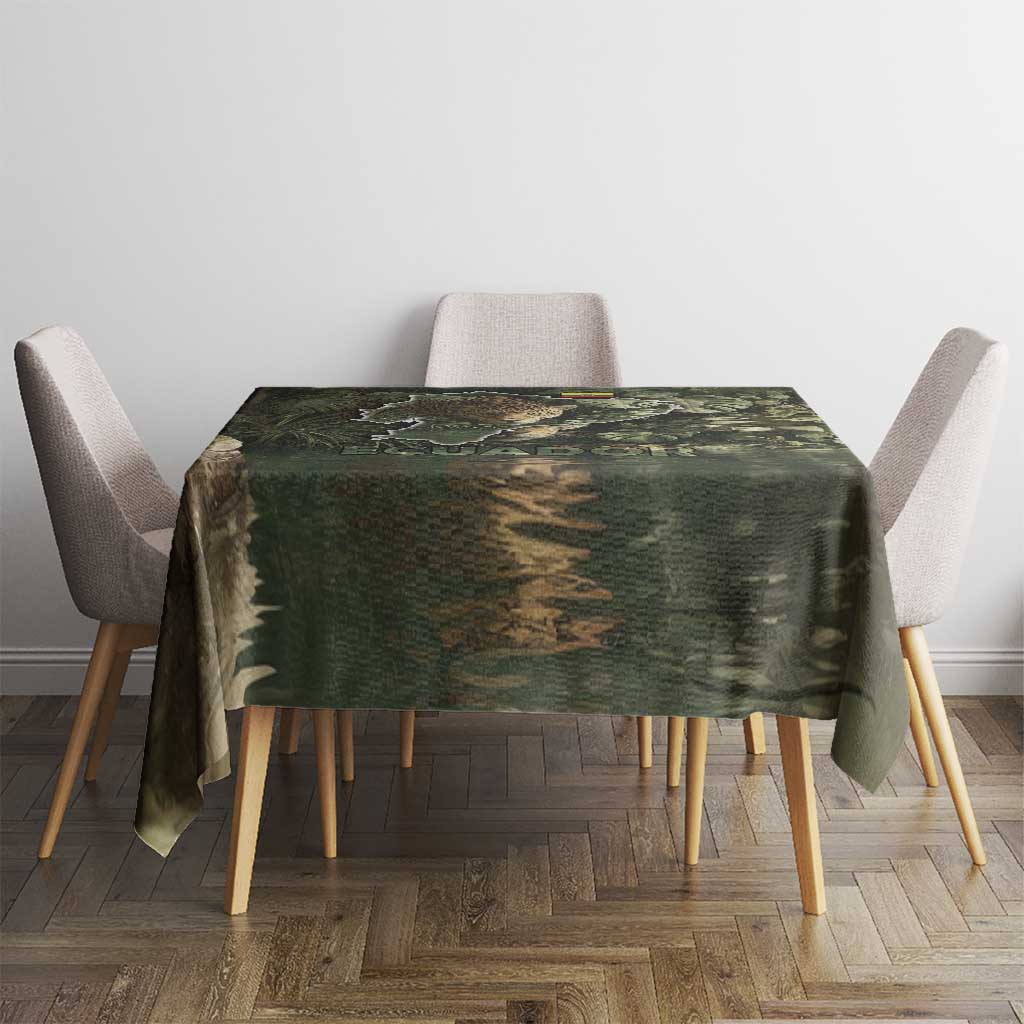 Ecuador Tablecloth with Jaguar Rainforest Map Design - Wonder Print Shop