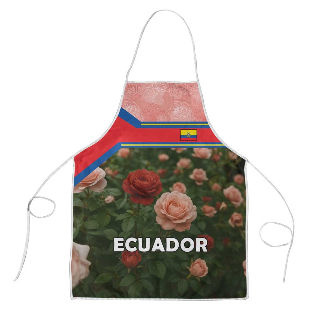 Ecuador Apron with Rose Garden and Floral Texture Design - Wonder Print Shop
