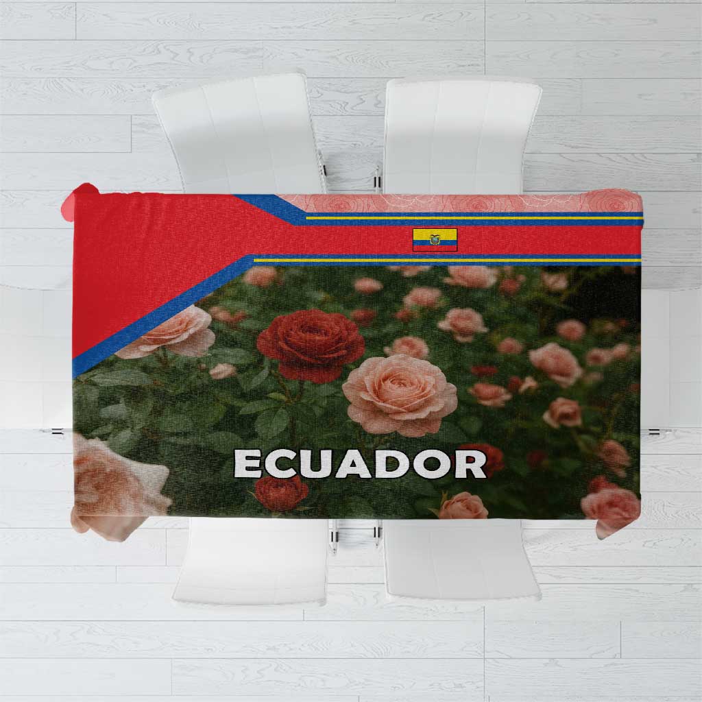 Ecuador Tablecloth with Rose Garden and Floral Texture Design - Wonder Print Shop