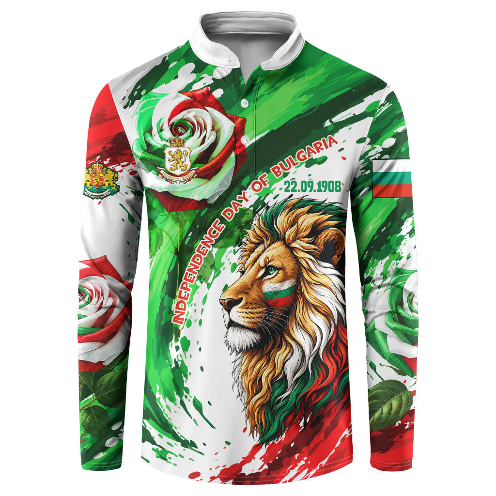 Bulgaria Independence Day Button Sweatshirt Bulgarian Flag Patriotic Lion National Emblem