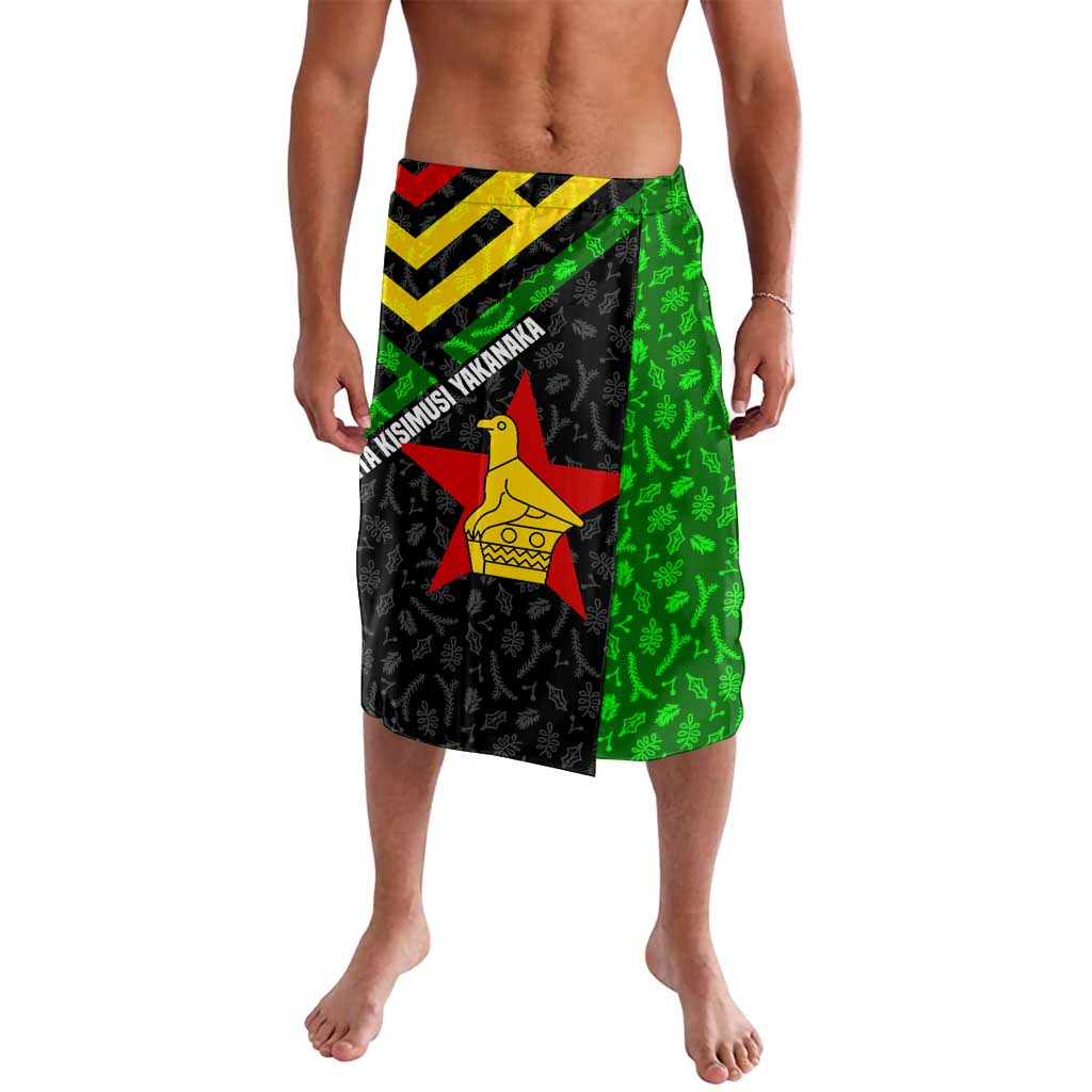 Zimbabwe Christmas Lavalava with Flag Colors Xmas Tree and Holiday - Wonder Print Shop