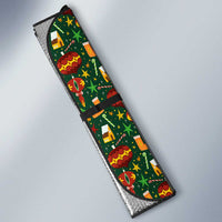 Kenya Christmas Auto Sun Shade with Santa Feast Scene and Festive Wreath Pattern - Wonder Print Shop