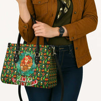 Kenya Christmas Leather Bag with Santa Feast Scene and Festive Wreath Pattern - Wonder Print Shop