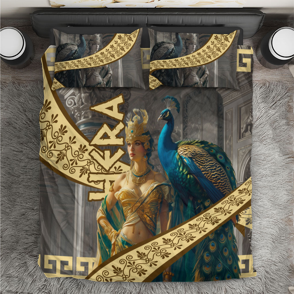 Hera Greek Goddess Bedding Set Ancient Mythology Peacock Art Graphic