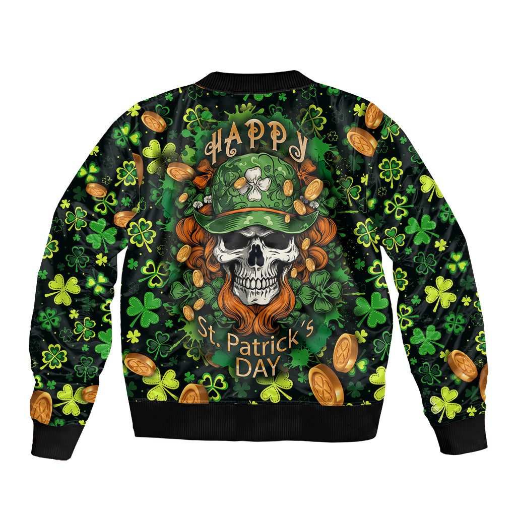 Happy St. Patrick's Day Skull Bomber Jacket - Wonder Print Shop