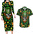 Happy St. Patrick's Day Skull Couples Matching Long Sleeve Bodycon Dress and Hawaiian Shirt - Wonder Print Shop