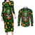 Happy St. Patrick's Day Skull Couples Matching Long Sleeve Bodycon Dress and Long Sleeve Button Shirts - Wonder Print Shop